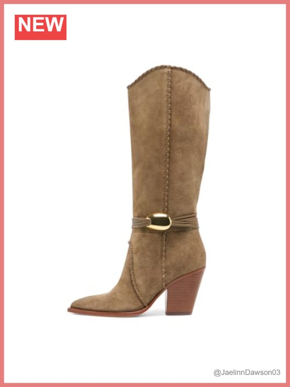 Suede Knee High Cowboy Boots Pointed Toe Block Heel Pull On